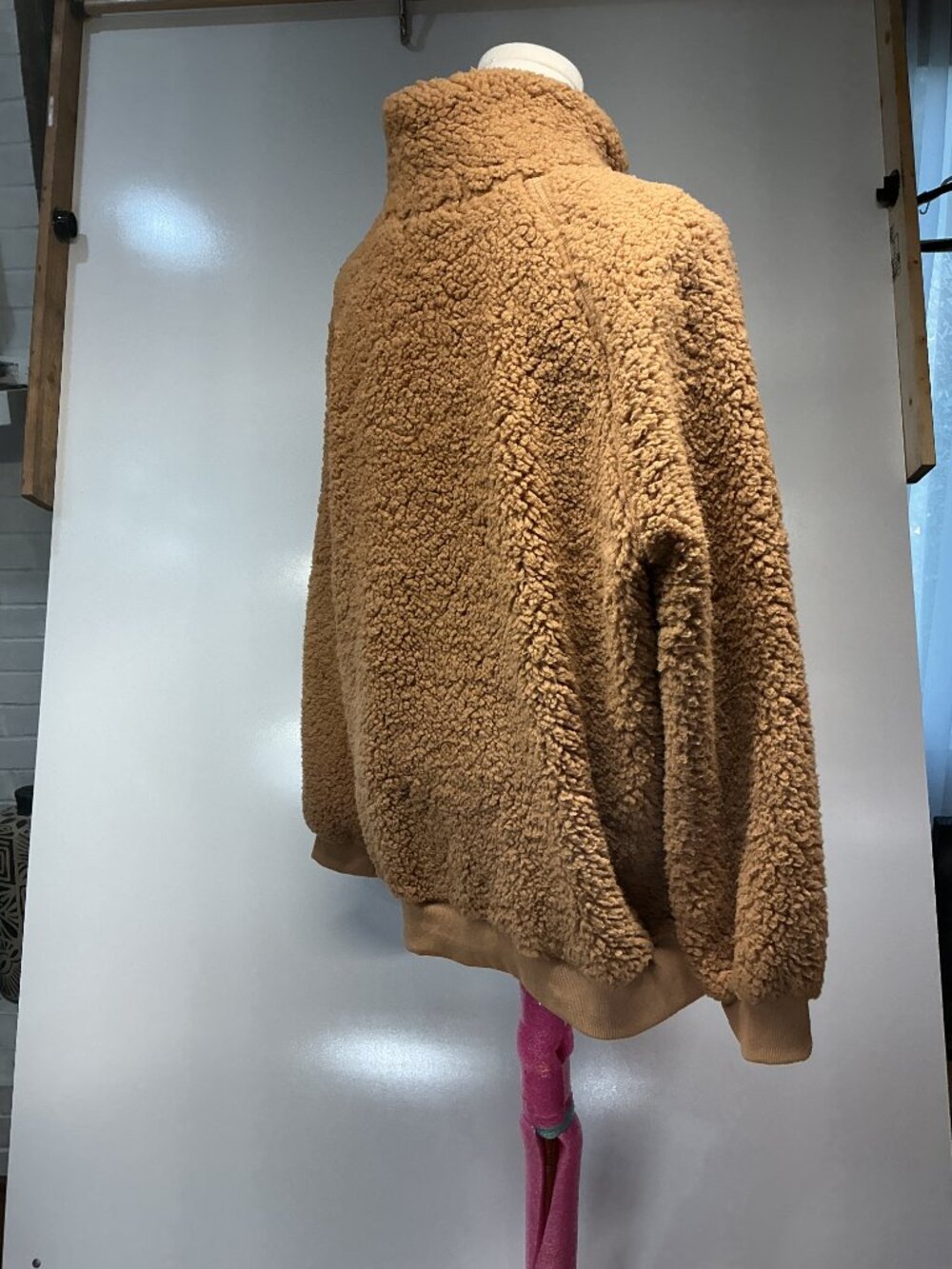TECREW XL Camel Brown Sherpa Teddy Fleece Snap Front Cozy Winter Jacket - Picture 12 of 12